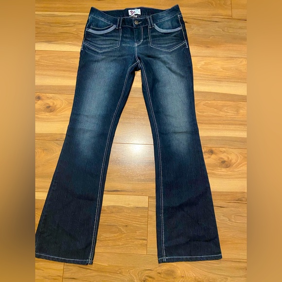 Dark Blue Women’s Flared Jeans - Picture 1 of 2